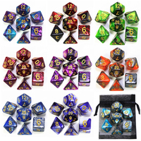 Mix Dice Set with Bag 9 Colors DND RPG Portable Toys for Adults Kids Plastic Cubes TRPG D4 D6 D8 D10 D12 D20