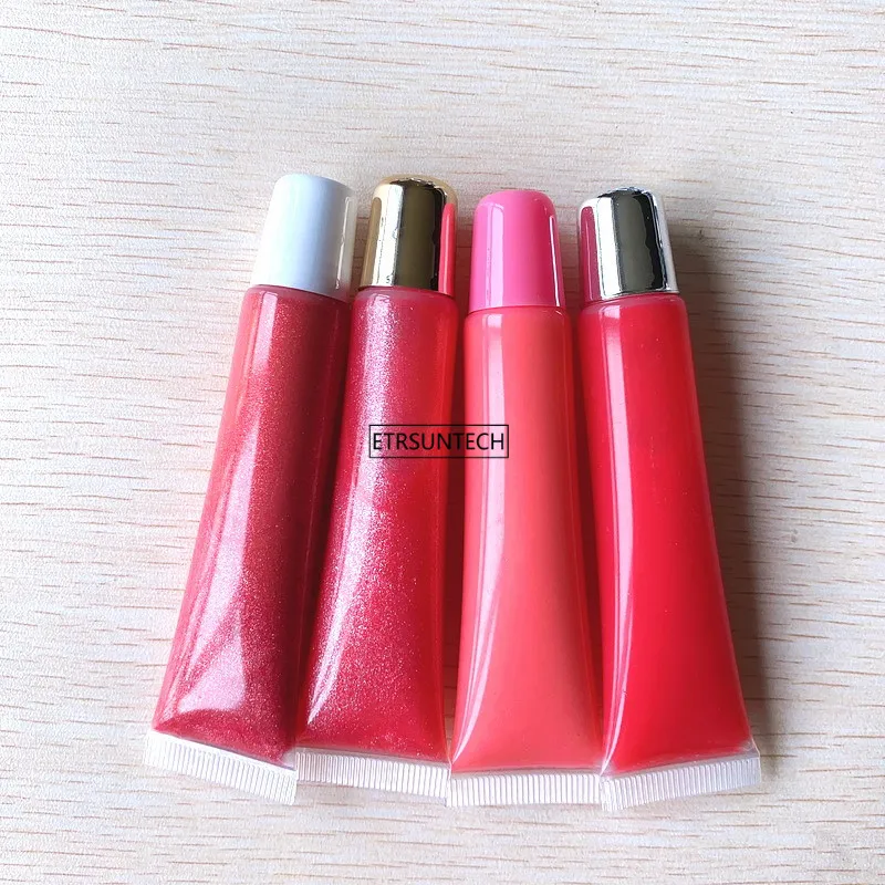 50pcs 5ml 10ml 15ml 20ml Empty Lipstick Tube Lip Balm Soft Makeup Squeeze Sub-bottling,Clear Plastic Lip Gloss Container F606
