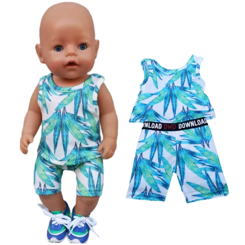 Doll Clothes shirt and short pants sets for 45 cm reborn baby doll Clothes and Accessorie