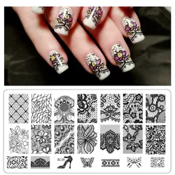 10 style New Nail Art Stamping Plates Lace Flower Animal Pattern Nail Stamp Stamping Template Image Plate Stencil Nails Tool