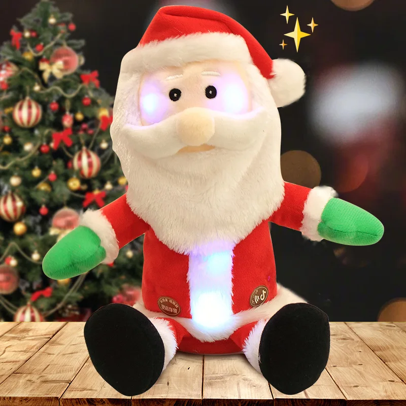 

Santa Elk Doll Singing And Dancing Santa Plush Toys Children's Christmas Gifts