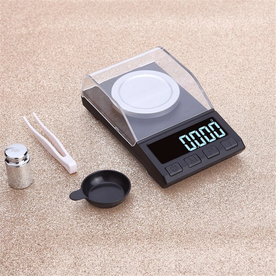 100g/50g/20g/10g 0,001g Präzision Digital Waage Tragbare Mini Schmuck Gold Labor gewicht Milligramm Skala Elektronische Waage – Detail 9