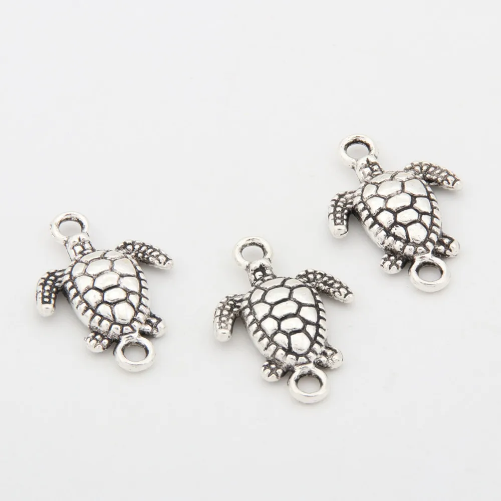 30pcs Silver Color Tortoise Turtle  Charms Animal Connector Pendant Jewelry Making DIY Handmade Accessories Supplies A3399