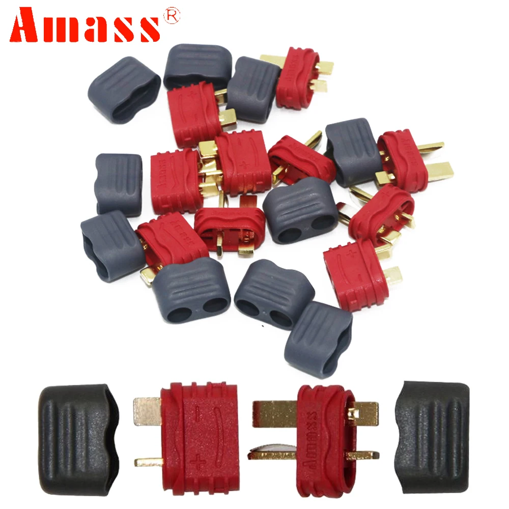 

20/50 Pair Amass No-slip Tplug Female Male Brass Gold Connector 60A Current For RC Battery ESC Multi-axis Fixed-wing Model Toys