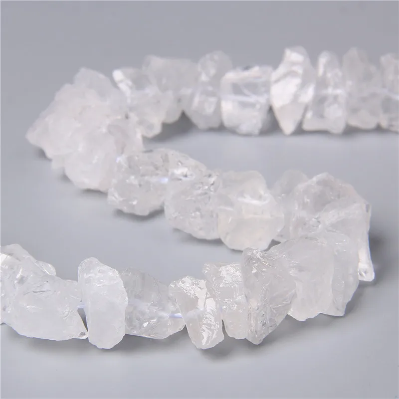 Natural Elegant Pure White Clear Transparent Quartz Beads 10-13mm Loose Freeform Minerals Crystal Gravel Bead For Jewelry Making