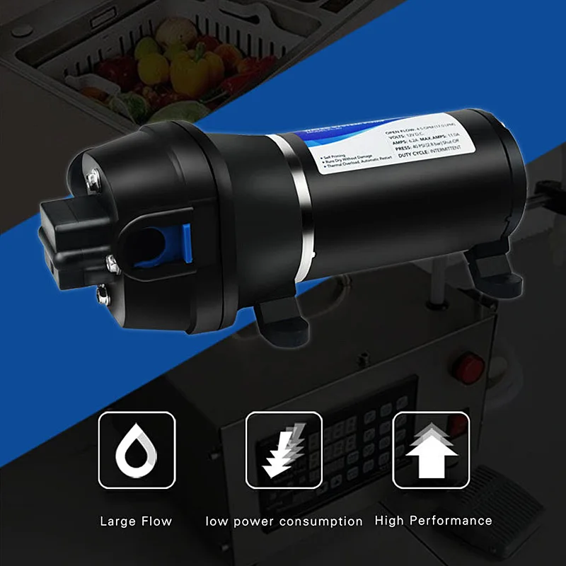 24V ความดันต่ำ 40PSI 2.8Bar ลิฟท์สูงสุด 28 M ไฟฟ้าไดอะแฟรมปั๊มน้ำชลประทาน Motorhome รถ Supply ระบายน้ำปั๊ม