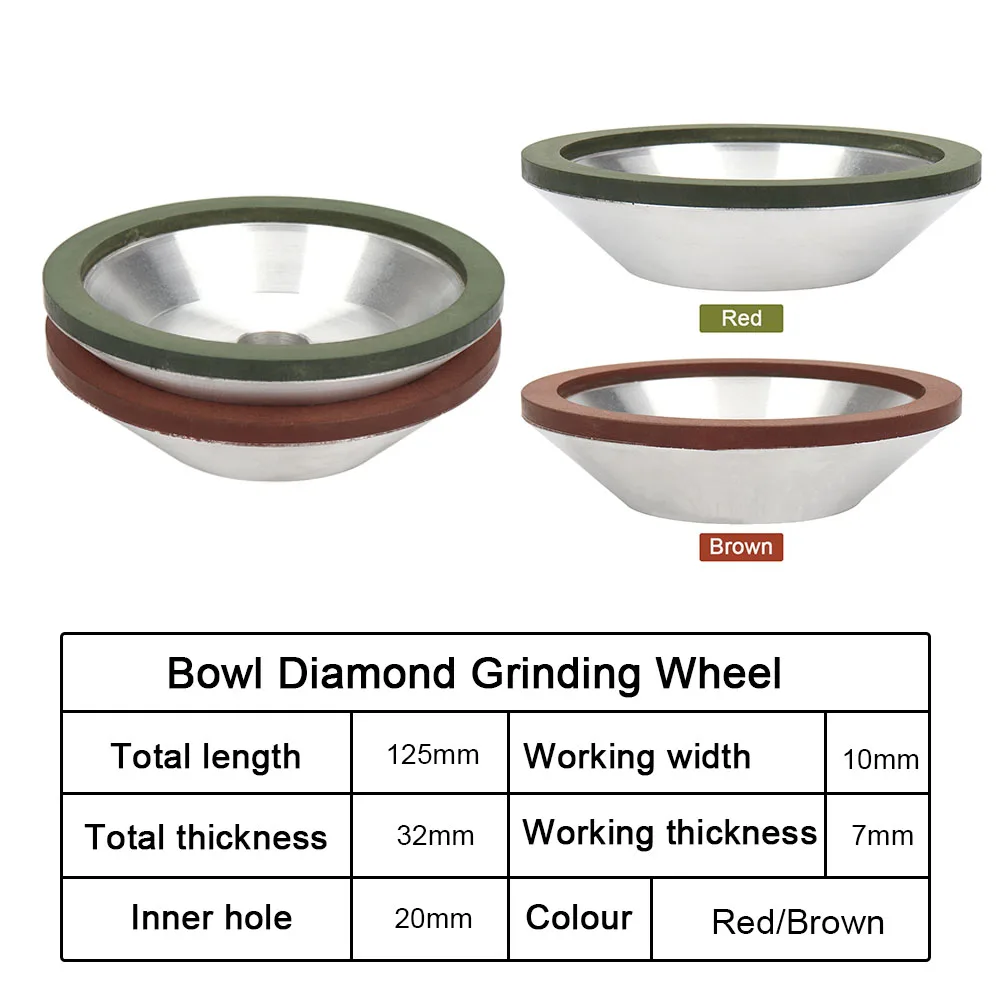 125mm 5inch Resin Diamond Grinding Wheel Cup 20mm Inner Bore For Carbide Metal Angle Grinder Polishing Abrasive Disc Accessories