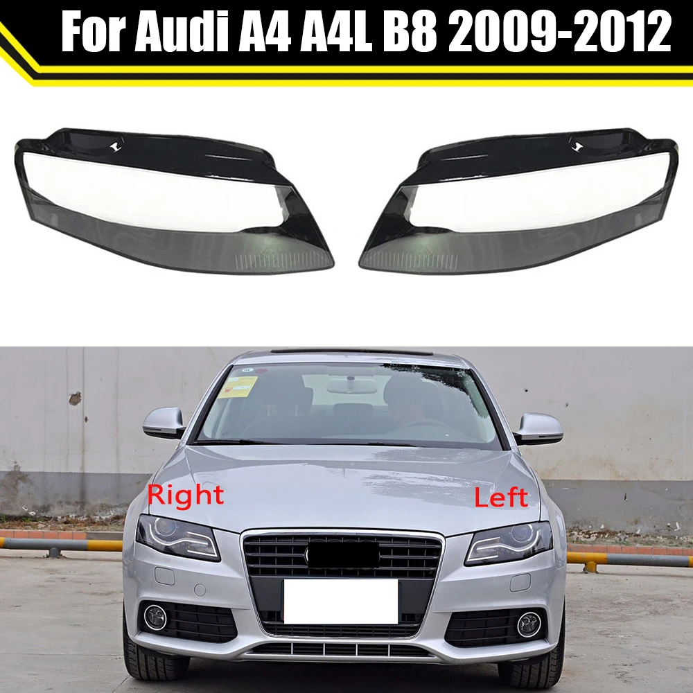 Car Front Headlight Glass Headlamps Transparent Lampshade Lamp Shell Headlight Cover Lens For Audi A4 A4L B8 2009 2010 2011 2012