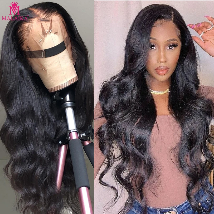 

Malaika Body Wave 13x4 Lace Front Human Hair Wigs Peruvian Virgin Preplucked Hair Frontal Deep Water wave Full Wigs