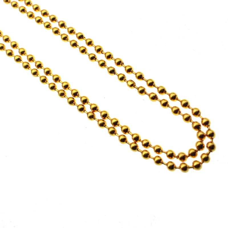 3m/lot 2.4mm 3.2mm Stainless Steel Gold Ball Bead Chains Bulk & Connector Clasps for DIY Necklace Jewelry Findings Making