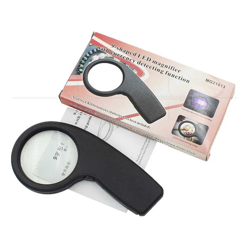 5 times high-definition illuminated ultra-thin card magnifying glass LED lamp jade antique appraisal