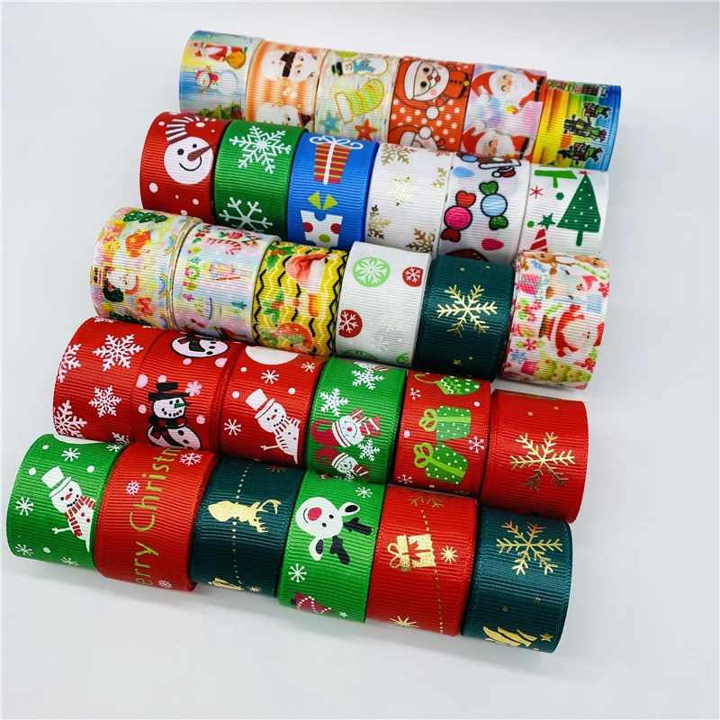 10 مللي متر 15 مللي متر 25 مللي متر 5 متر مزيج عيد الميلاد Grosgrain الشريط المطبوعة عيد الميلاد الشريط ل الزفاف عيد الميلاد الديكور Sewing بها بنفسك الخياطة النسيج