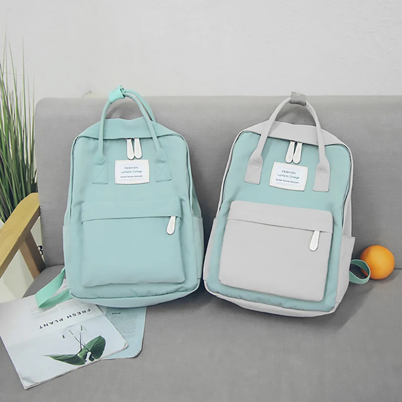 2021 New Style Japanese and Korean College Style Backpack Literary Small Fresh Nylon Student Schoolbag Multifunctional Backpack