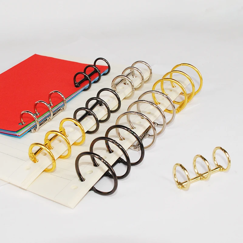 4pcs Metal 3 Rings Notebook Hinged Rings Binder Loose Leaf Circle Binding Clip Album Spiral Binder Rings Scrapbook Accessories