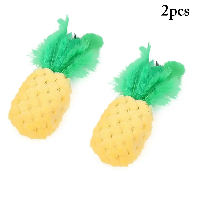 Kapmore 2Pcs/Set Cat Scratch Toys Creative Palm Tree Pineapple Shape Cat Toys Cat Feather Decor Toy Pet Supplies