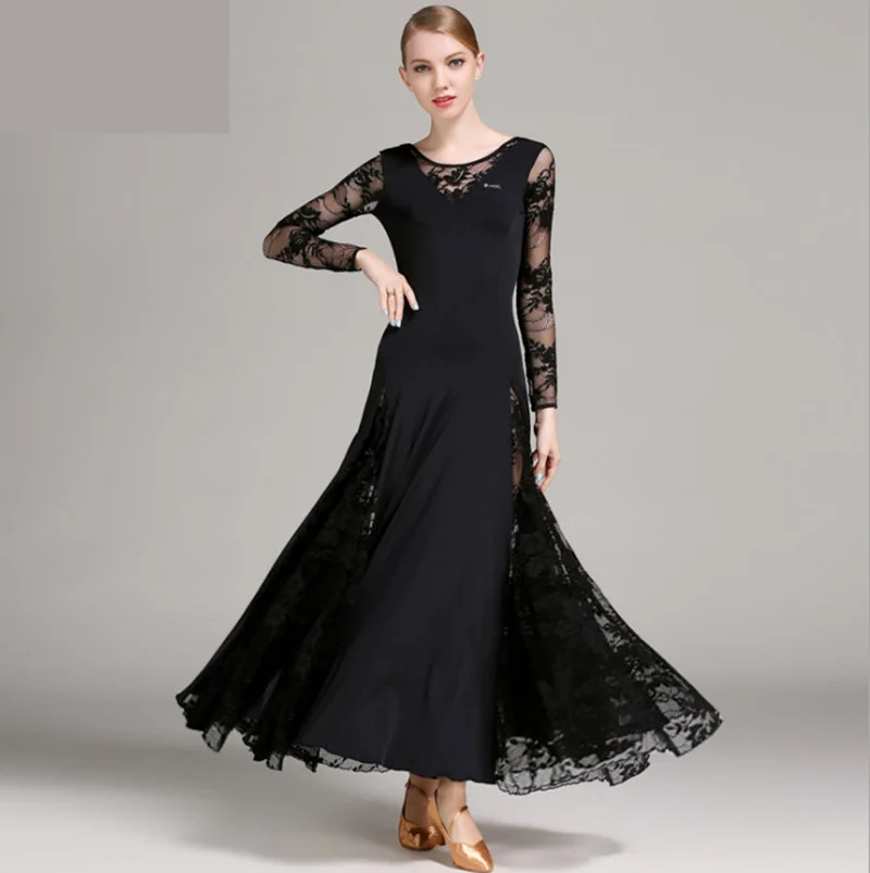 

multi color big hemlines flamenco lace ballroom dance competition dress modern dance square dance stage perfromance dance dress