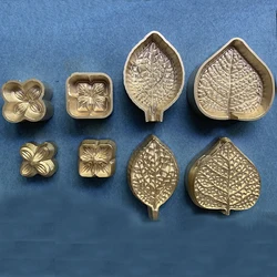 Lilac Hydrangea Rose Leaves Copper Mold Handmade Dyeing Cloth Flower DIY Accessories for Flower Pyrographic Device Tools
