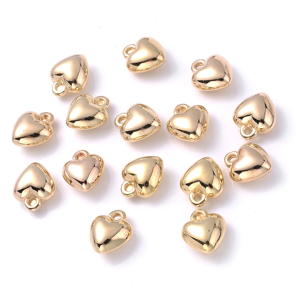 iYOE 50 stücke 6-18mm Gold Farbe Herz Charms CCB Kunststoff Spacer Perlen Für Die Herstellung Von Armband Ohrring halskette Anhänger DIY Schmuck – Detail 6