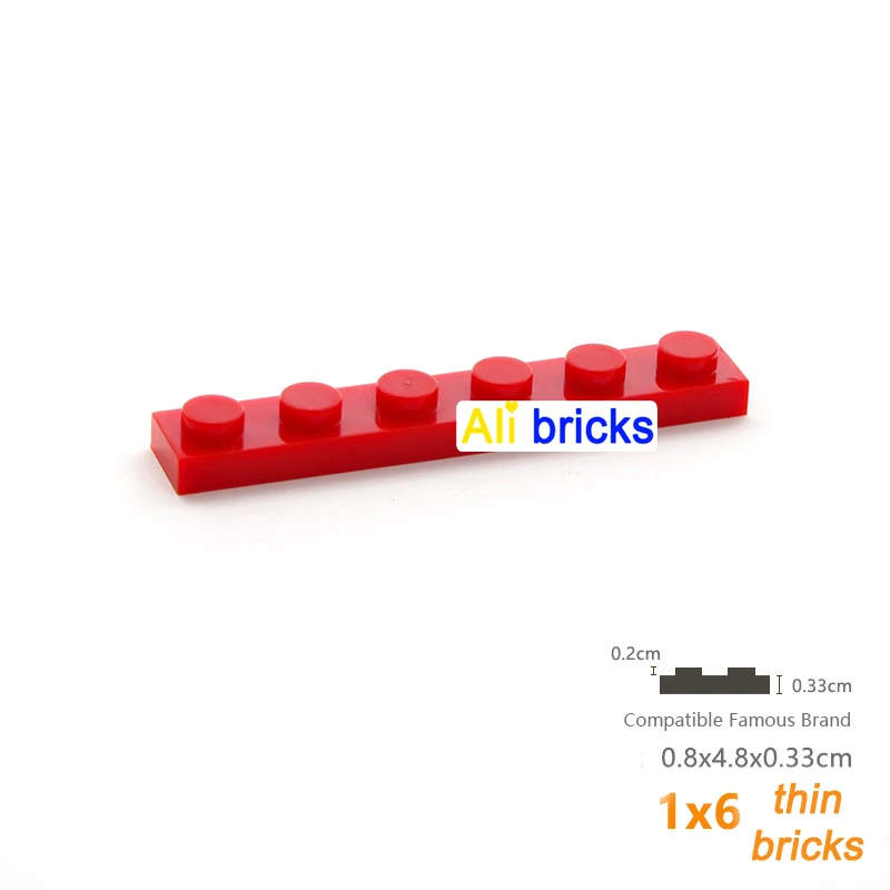 30pcs/lot DIY Blocks Building Bricks Thin 1X6 Educational Assemblage Construction Toys for Children Size Compatible With Brand