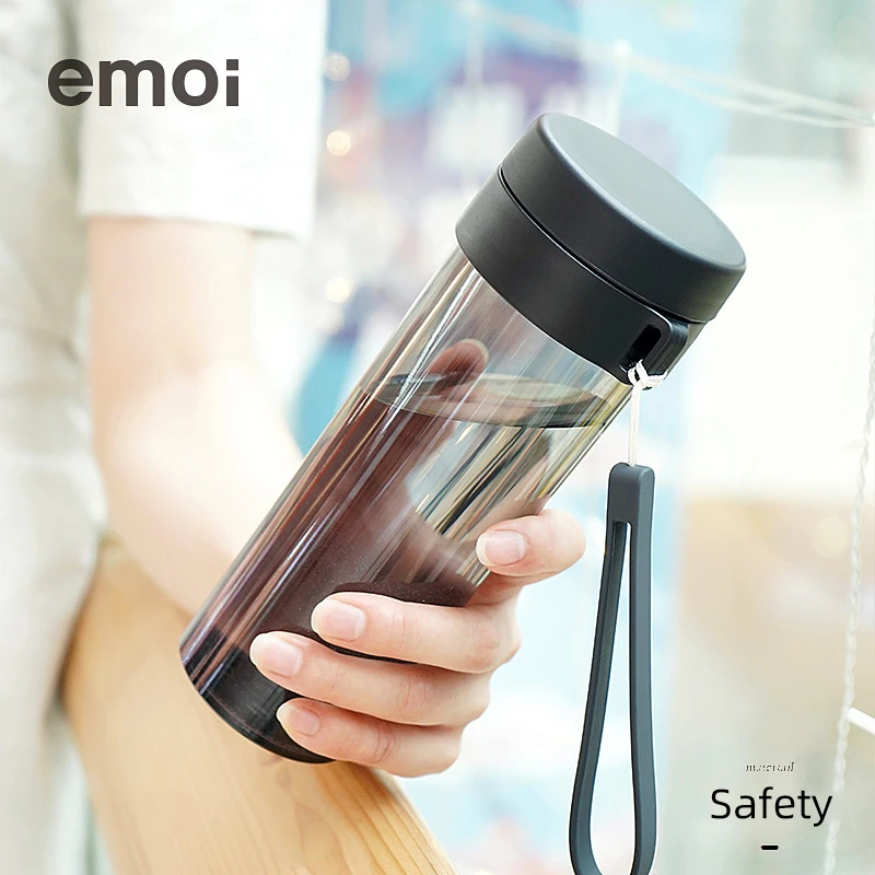 Emoi Water Bottle 480ML BPA Free Leak Proof Tritan Lightweight Bottles for Students Outdoors Camping Drink Bottles With Filter