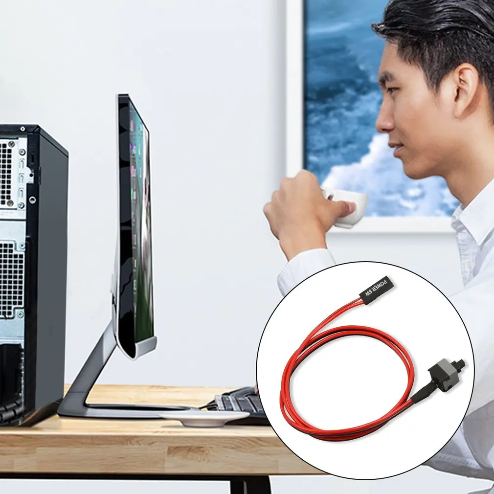2-pin SW PC Power Cord On/Off Button Switch Wire Restart Switch Mining Equipment Easy To Install Power Switch 50CM