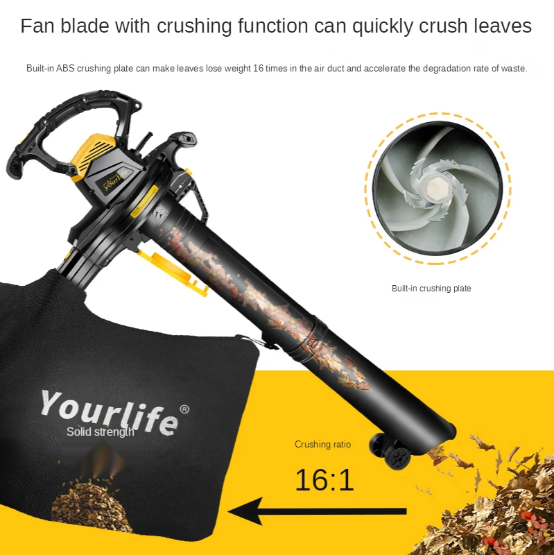 3800W Leaf Vacuum 6 Variable Speed Multi-function 3 in 1 Electric Garden Leaf Blower With Collection Bag Snow Mulcher 230-240V