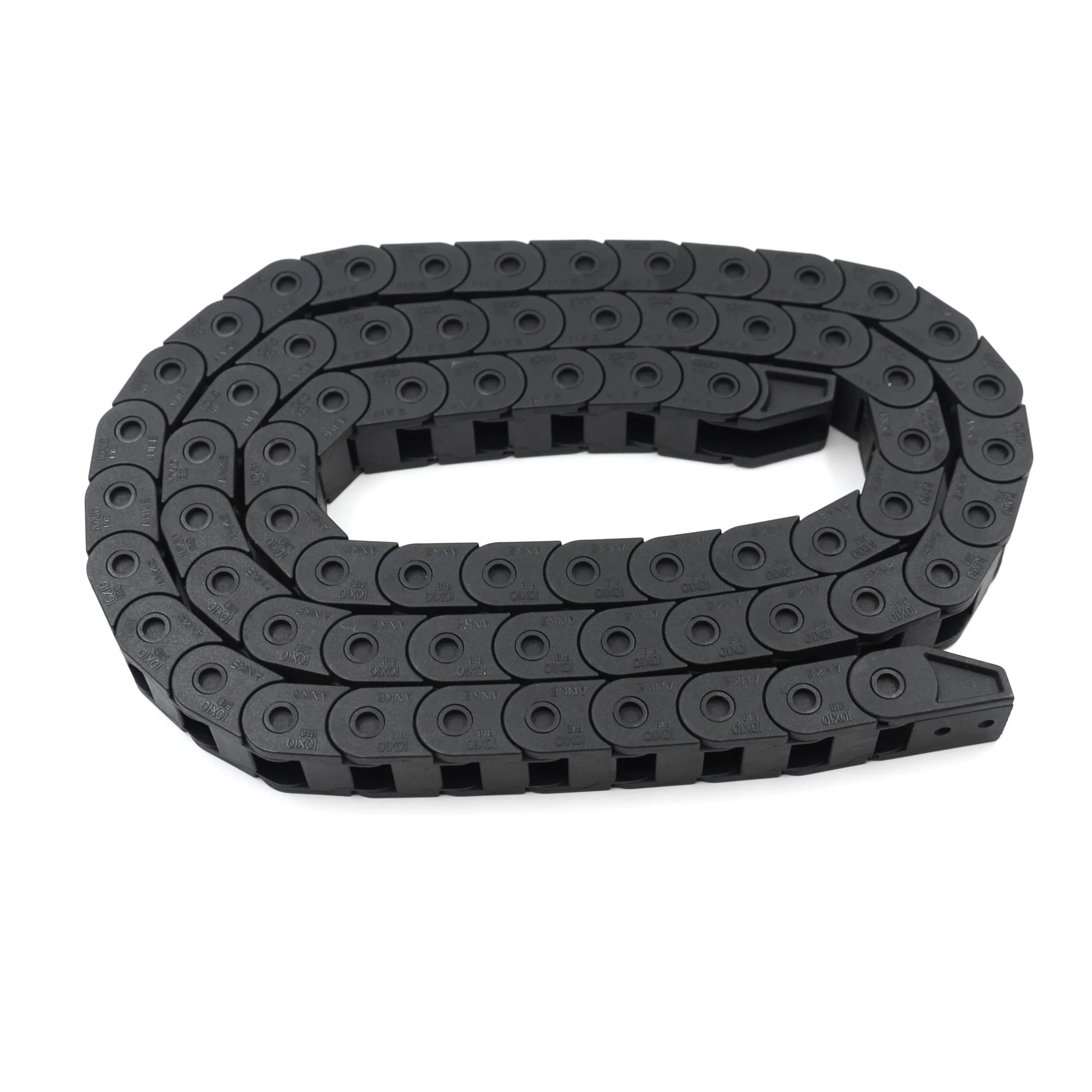 10x10mm Drag Chain Length 1Meter Close Type Black  Plastic Flexible Cable Carrier R18 for 3D Printer and CNC Machines