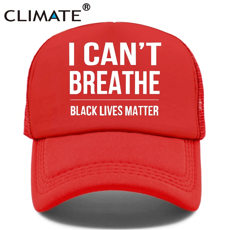 CLIMATE I Cant Breathe Cap Black Lives Matter Antiracism Cap Antiracist Mesh Trucker Cap Hat