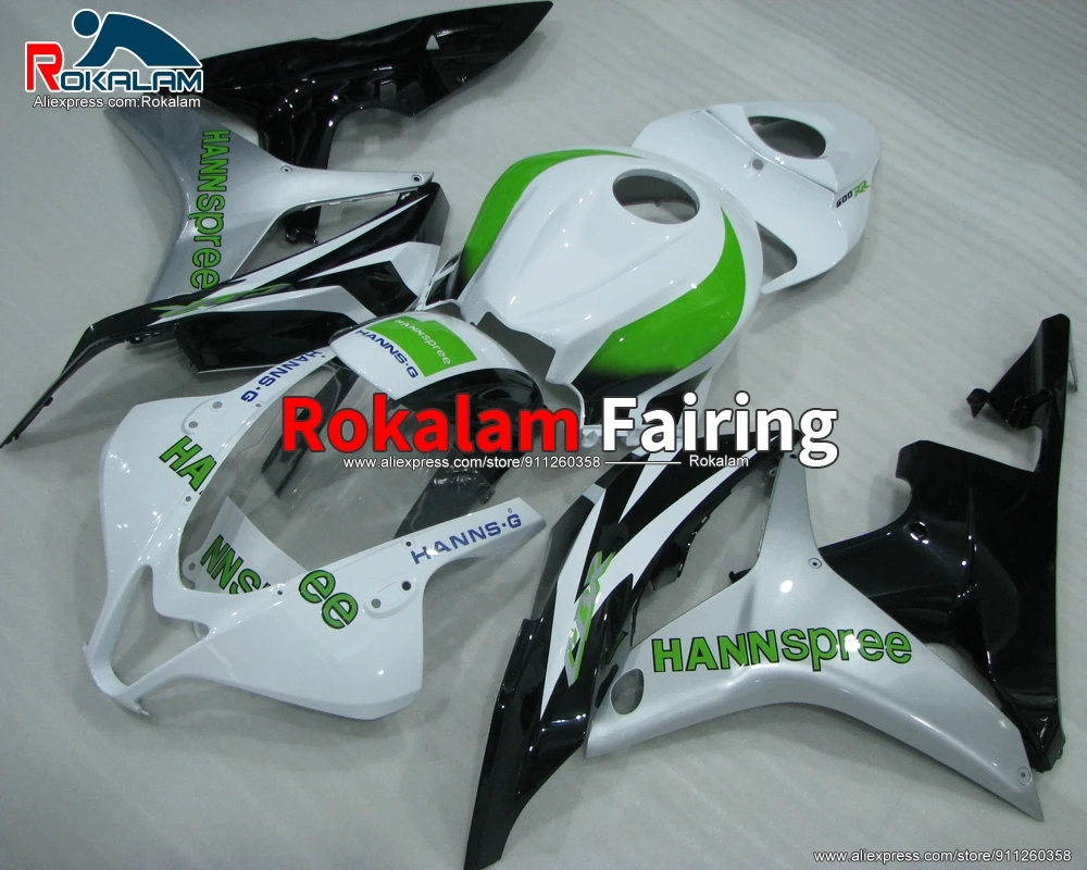 

For Honda CBR600 RR F5 07 CBR600RR 08 CBR 600 RR F-5 2007 2008 Motorbike Black White Green Fairing Kit (Injection Molding)