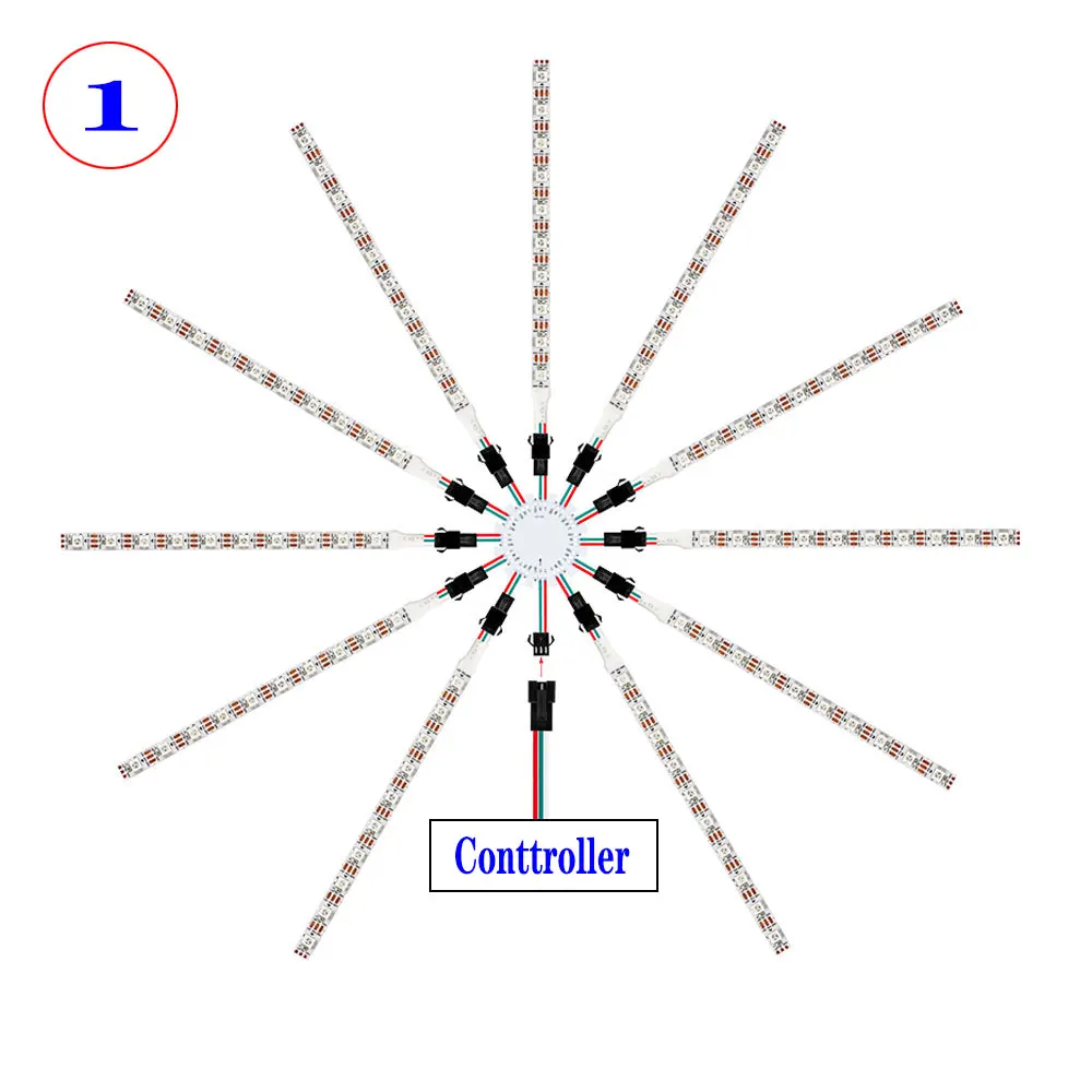 DC5V WS2812b Led Module Firework Lights 5050 RGB Individually Addressable Strip 3Pin 12 Channels 10Leds/16.6cm 15Leds/25cm IP30