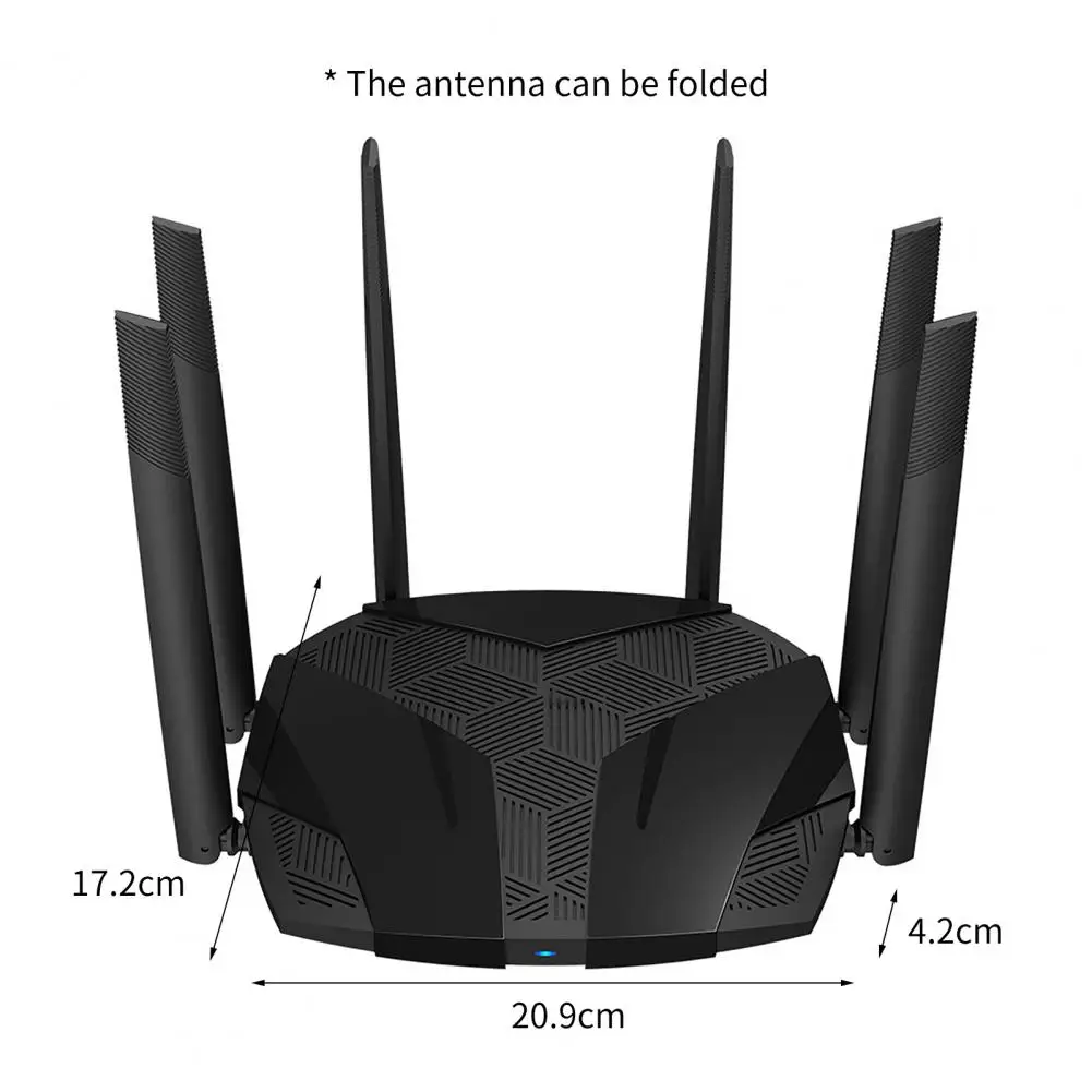 AC WiFi Router High-speed Wide Coverage with 6 High Gain Antennas 2.4G 5G 1200Mbps Dual Band Network Router Extender for Home