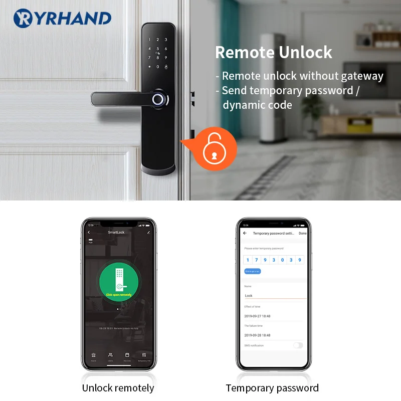 New X6 Waterproof Tuya smartlife Security Fingerprint Wifi Smart Door Lock With Door Bell For Home Apartment Hotel