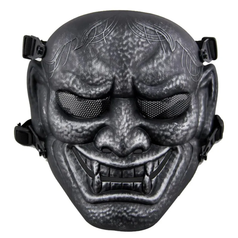 DC11 Japanese Ghost King Samurai  Airsoft Tactical Skull Full Face Mask Paintball Wargame Cosplay Halloween Protection