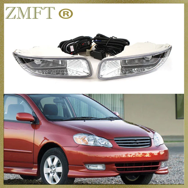 

1Set Car Front Bumper Fog Lamp Kit For Toyota Corolla 2003 2004 Fog Light Driving Lamp With Wiring Switch