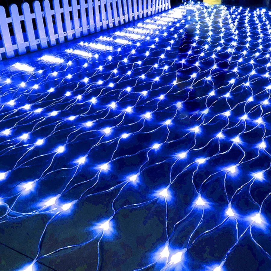 Twinkle Star LEDs Christmas Net Light 8 Modes Mesh Fairy String Light Outdoor Garden Curtain Light For Xmas Trees Bushes Holiday