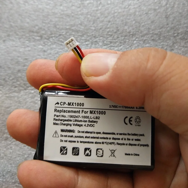 3.7V 1700 MAh Pin Li-ion Cho Logitech M-RAG97, MX1000 Chuột Không Dây Sạc Kèm Pin Thay Thế L-LB2, 190247-1000