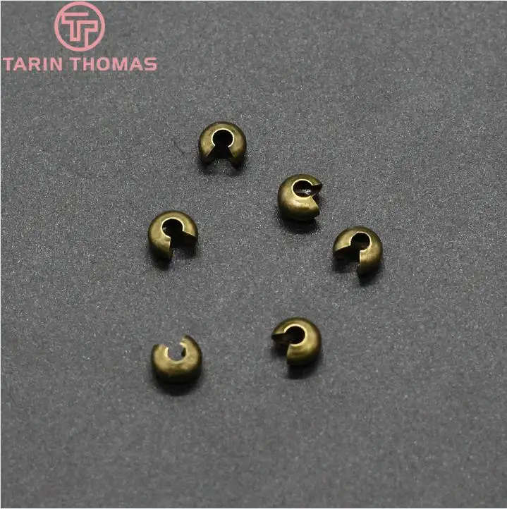 (4019) 100PCS 4.5MM Brass Opening Station Beads Position Beads End Beads Spacer Beads for Ball Chains Diy Jewelry Accessories