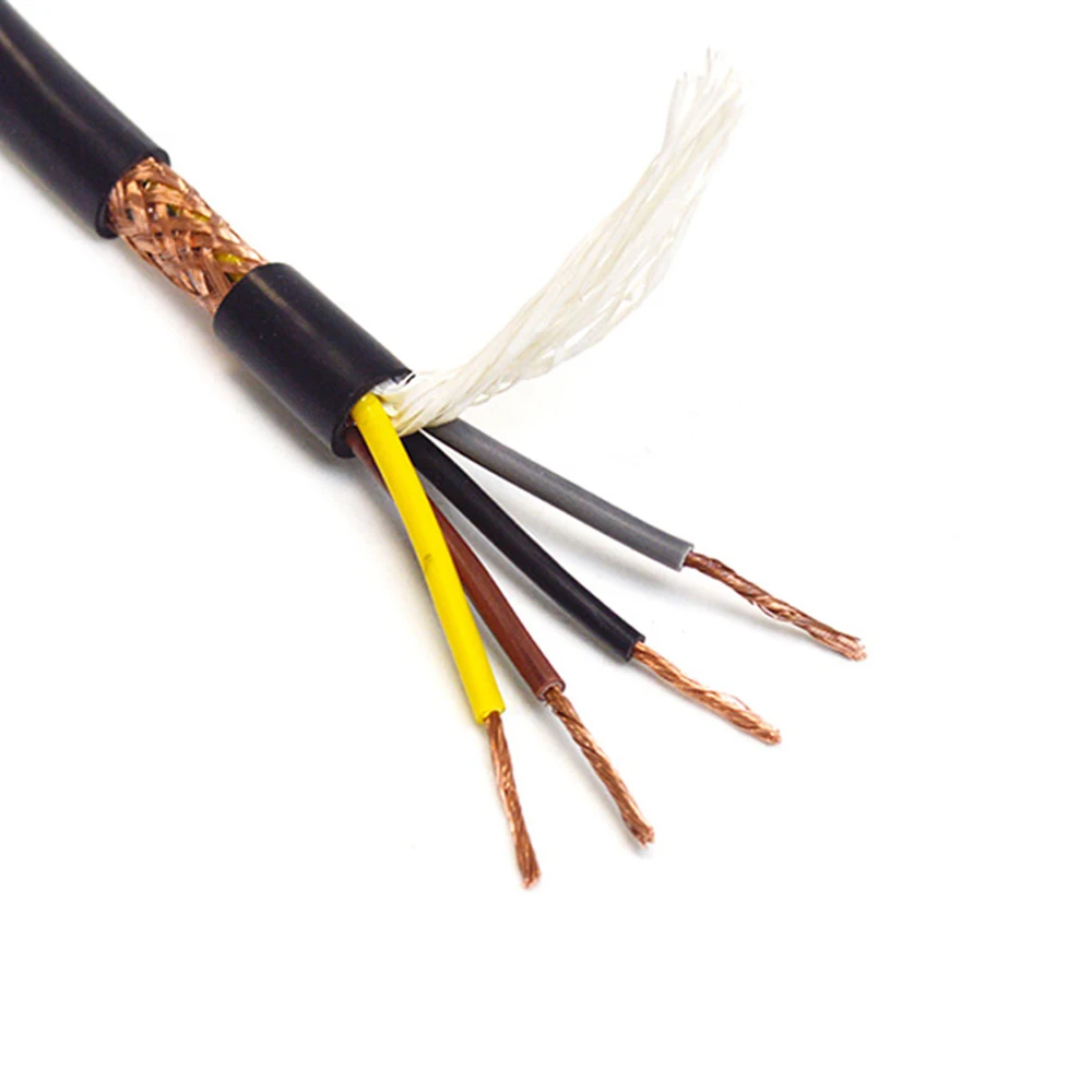 سلك RVVP الأصلي 2 متر من النحاس النقي RVVP4 كابل تحكم سلك محمي 4core /0.3/0.5/0.75/1/1.5/2.5MM2 سلك إشارة مربع