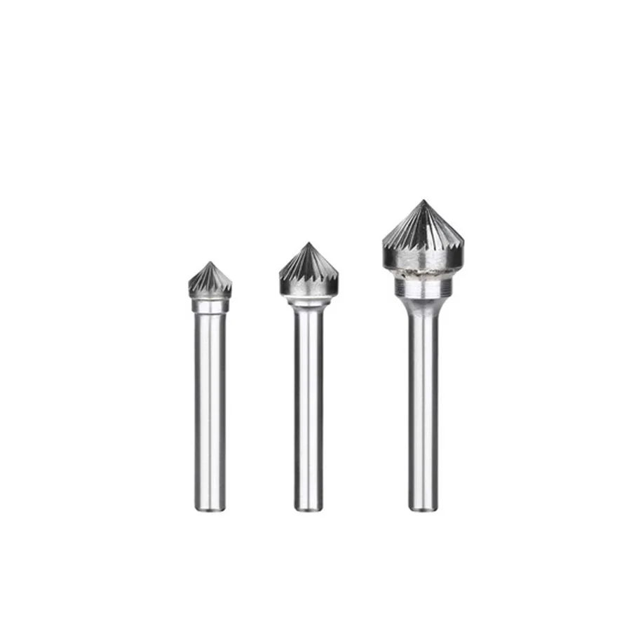 K0804M06 KX1206M06 90° Conical Carbide Rotary File Tungsten Steel Grinding Head Milling Cutter Engraving And Grinding Tools 6mm