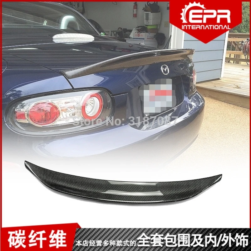 For MX5 NC NCEC Roster Miata EPA Type 3 2009-2015Carbon Fiber Rear Roof Spoiler Wing Trunk Lip Boot Cover Car Styling