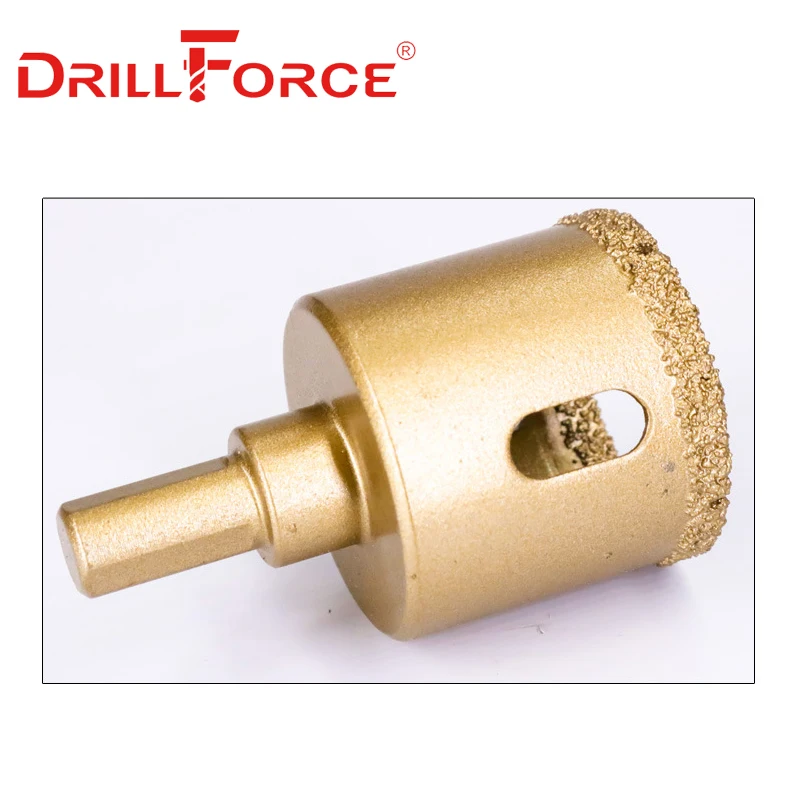 Drillforce Diamond Drill Bit 6-35mm Brazed Core Hole Saw, Performance Hollow Hole Cutter For Glass/Tile/Granite/Marble/Porcelain