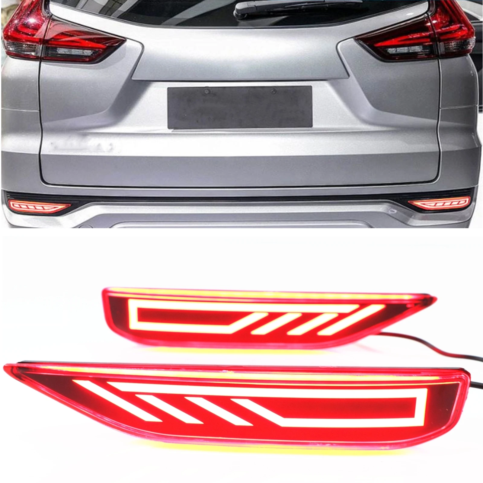 

For Mitsubishi Xpander 2017-2019 Tail Turn Signal Indicator Brake Light Diffuser Reflective Bulb Rear Bumper Reflector Fog Lamp