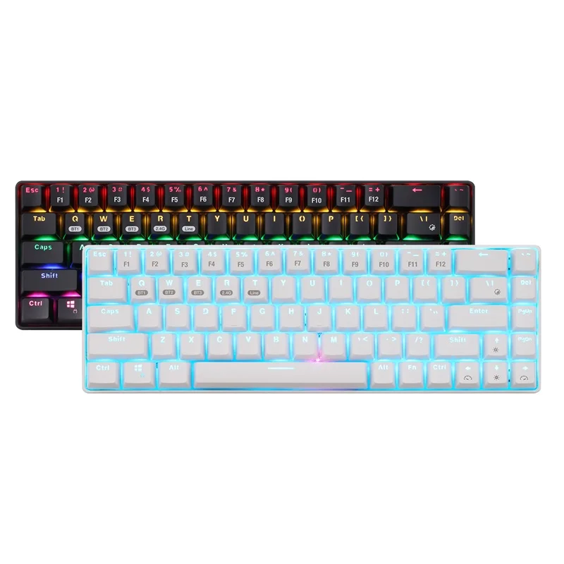 

68 Key Mechanical Keyboard Type-C Bluetooth 2.4G Wireless LED Backlit Blue Axis Gaming Mechanical Keyboard For PC Gamer Desktop
