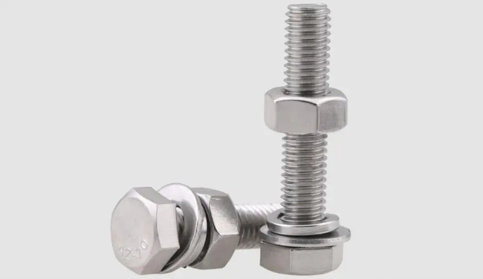 304 stainless steel hex bolt screw nut set M3 M4 M5 M6 M8 M10 Daquan extended screw flat pad spring washer