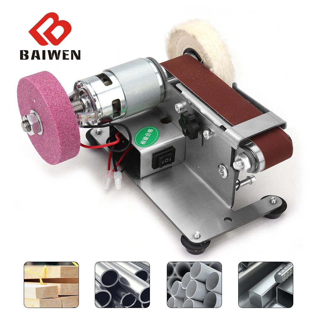 7 Speed Belt Sander Grinder Knife Sharpener Mini Electric Belt Sander Multifunctional Home DIY Polishing Grinding Machine