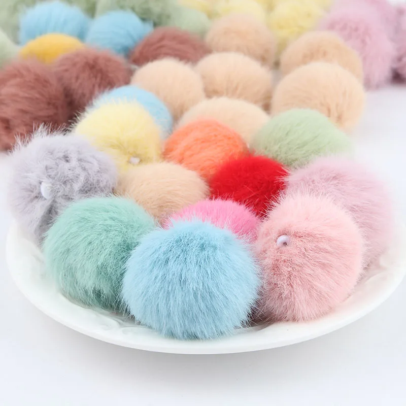 35mm Imitate Mink Fur Pomopoms Balls Artificial Multi Colour Pompom DIY Pomopones Crafts For Hairball Furball Sewing Supplies