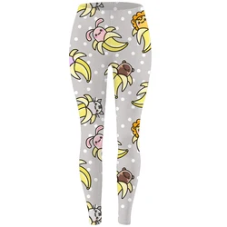 Women Fruit Print Leggings Banana Strawberry Avocado Mango Pineapple Lemon Cotton Leggings 2022 90s Y2k Coloful Yoga Pant Lovely