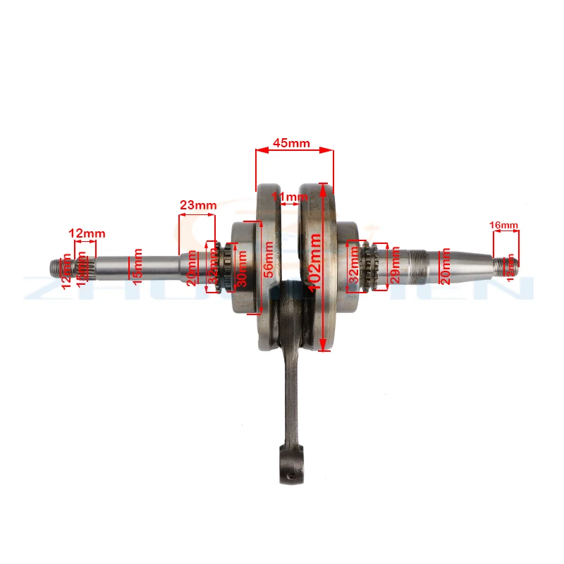 Scooter Moped 287MM Engine Crankshaft Suitable for 152QMI 157QMJ 1P52QMI 1P57QMJ GY6-125 GY6 125CC 150 CC Assembly