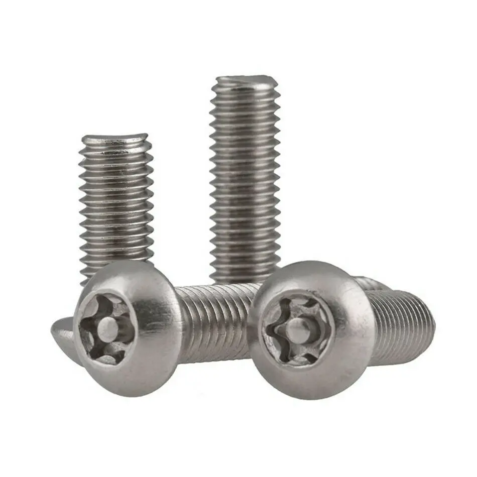 Cabeza redonda Torx M3-M10 con Pin, tornillos de seguridad antirrobo, cabeza de botón de seis lóbulos de acero inoxidable 304, pernos a prueba de manipulaciones