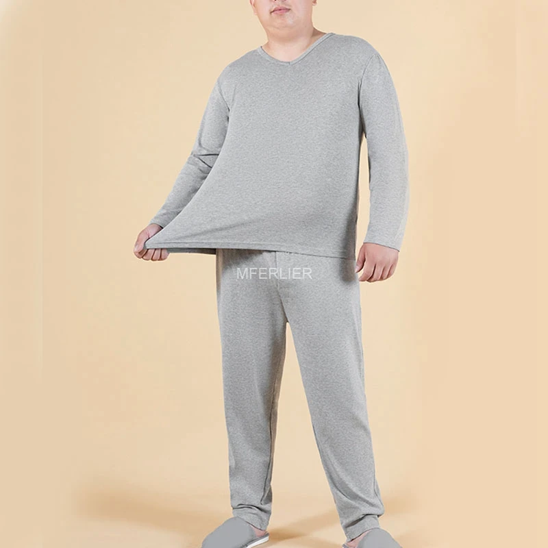 Spring Autumn Thermal Underwear 5XL 6XL 7XL 8XL 150kg Large Size V Neck Men Long Johns